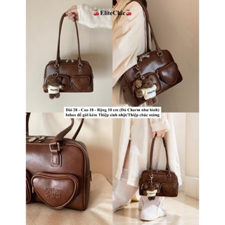 🍒Chio'2nd🍒Sẵn Túi quai dài Chubby Bag Kèm Charm Kẹp Nách Nữ Mẫu Mới 2024 Đựng Nhiều Đồ Đa Năng