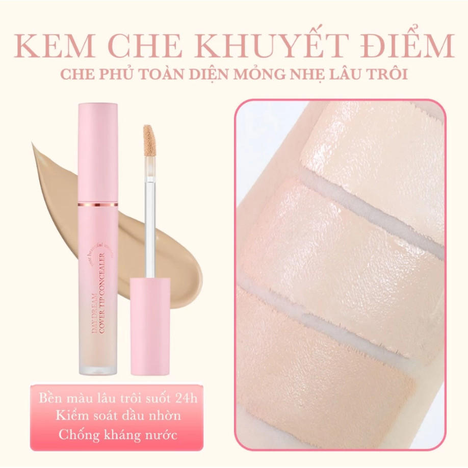 Ảnh 2 của Kem Che Khuyết Điểm Aperire Daydream Cover Tip Concealer, chống nước, che phủ hoàn hảo Spf30