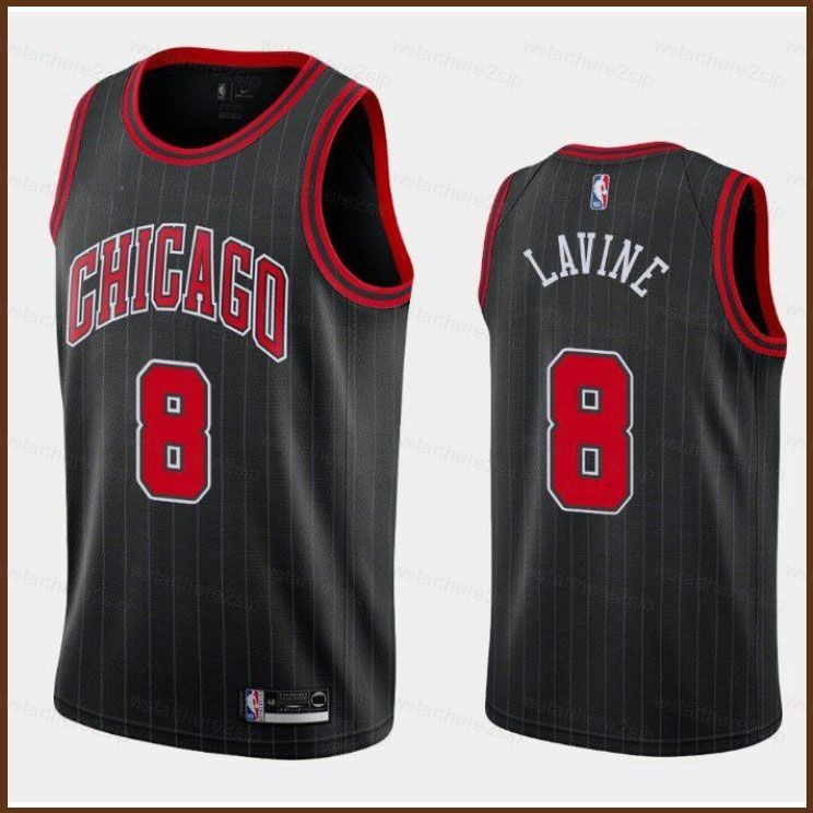 Np2 NBA Jersey Chicago Bulls 8 # LaVine Đen Cổ Điển Jersey Áo Thể Thao Kỷ Niệm Thành Phố Phiên Bản P