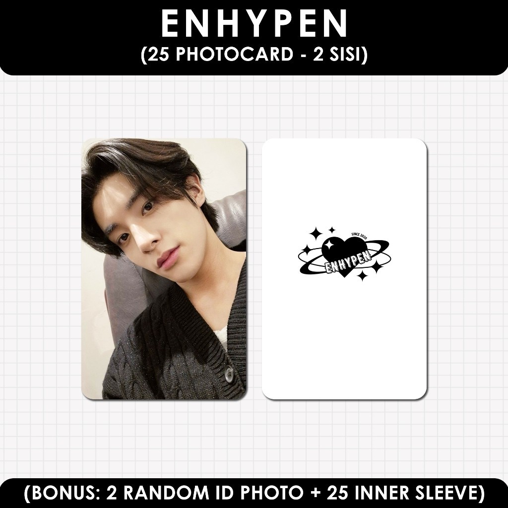 [ 25 Thẻ ] PHOTOCARD ENHA UNOFFICIAL [ISI 25 PHOTOCARD + FREE 25 INNER SLEEVE] - In 2 Mặt - Card Bo 