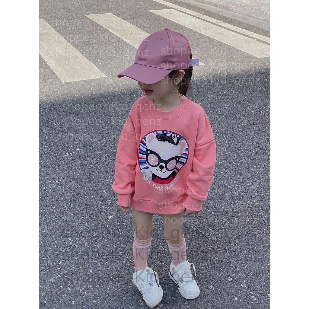 Áo nỉ cổ tròn Cat pinky doja cho bé ,áo sweater bé gái unisex ,Kid_genz
