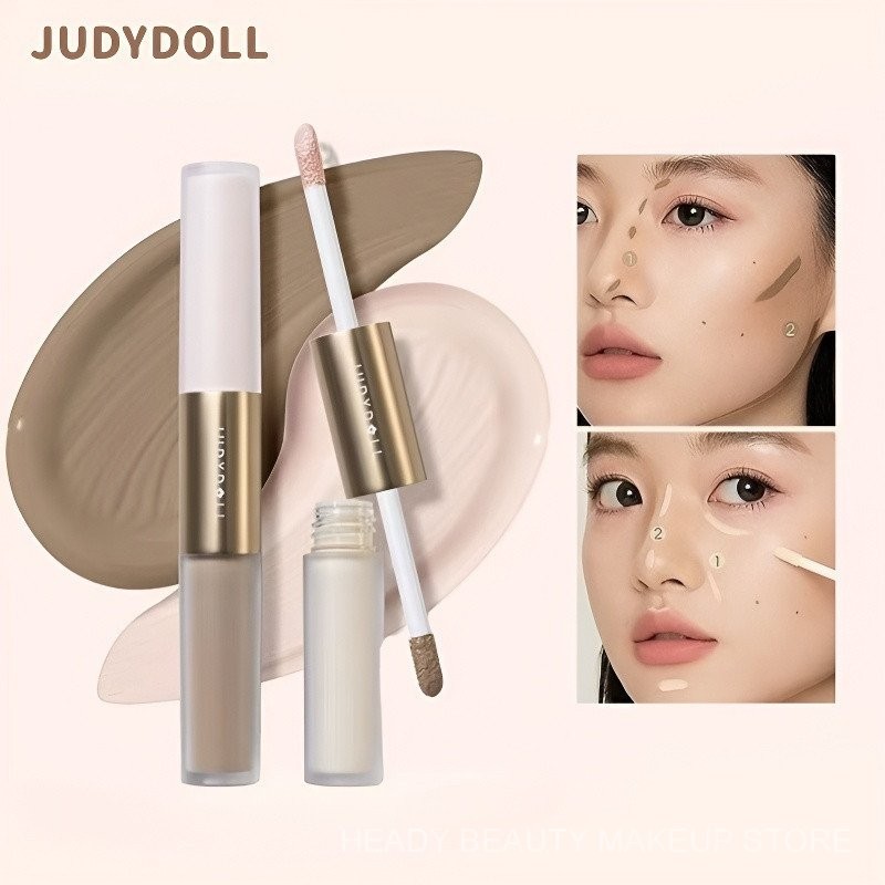  JUDYDOLL Contour Orange Duo kem tạo khối lỏng mờ hai đầu kem đánh highlight kem tạo khối mũi mờ CC72 