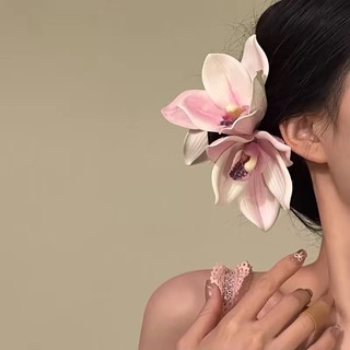  Kẹp tóc hoa mộc lan tím phụ kiện chụp ảnh hóa trang phụ kiện làm đẹp cho tóc 
