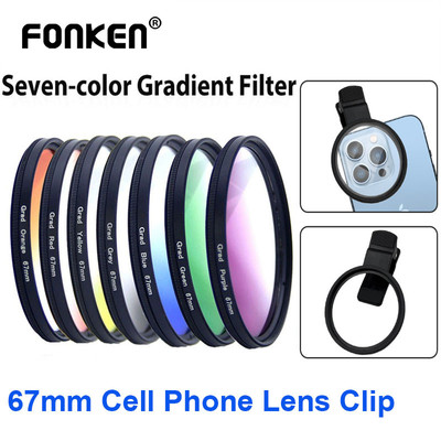 Fonken Universal 67mm Điện Thoại Camera Lọc Ống Kính Kẹp CPL Phân Cực Cho Tất Cả Điện Thoại Thông Minh Bộ Lọc Ống Kính Máy Ảnh