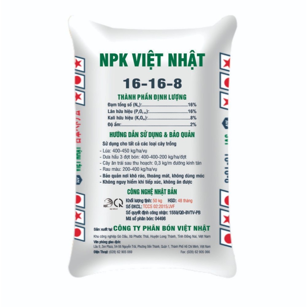 1kg Phân NPK 16 16 8 Việt Nhật Chiết lẻ từ bao 50kg, bung chồi đâm tược, mập đọt, xanh cây dày lá, p