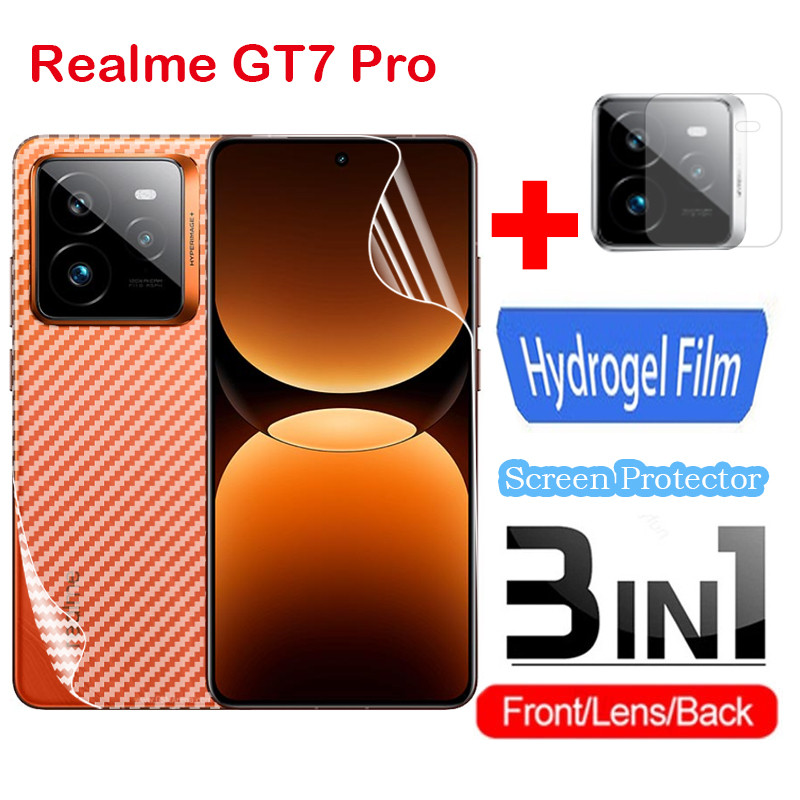 Realme GT7 Pro 2024 3in 1 Mặt Trước Mặt Sau Full Cover Bảo Vệ Hydrogel Phim Cho Realme GT7 Pro 4G 5G