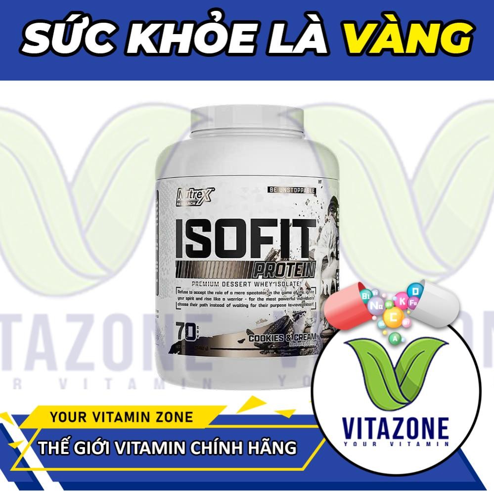 Nutrex Isofit Whey Isolate Protein (5lbs) - Phát Triển Cơ Bắp Tối Đa, Hương Vị Thơm Ngon