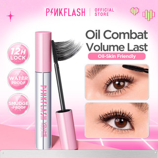 Pinkflash Oil Combat Ultra-Proof Volume Mascara 12H Hiệu ứng bốc hơi 3D Bàn chải silicon hai rãnh chống thấm nước