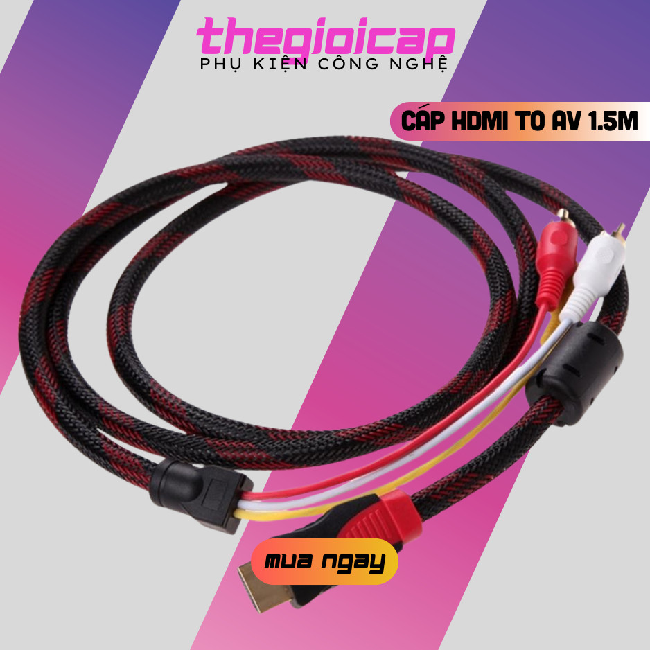 Cáp HDMI to AV - Cáp HDMI ra AV - Cáp HDMI sang AV dài 1.5M