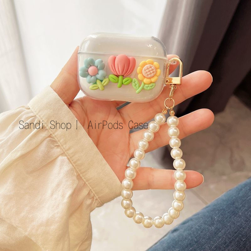 Ốp lưng hoa Tulip trong suốt AirPods 4 cho AirPods 1 / 2 / 3 / Pro / Pro2 Ốp lưng TPU mềm Apple Tai 