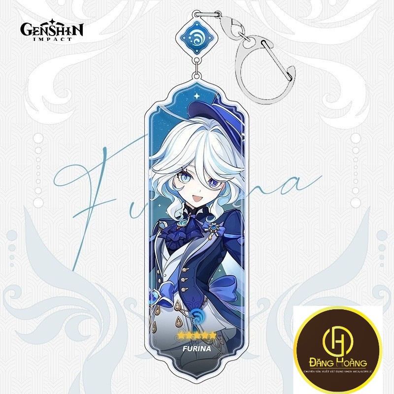 Móc khoá Genshin Impact nhựa 2 mặt, móc khoá mô hình nhân vật genshin Lyney, Furina, Navia