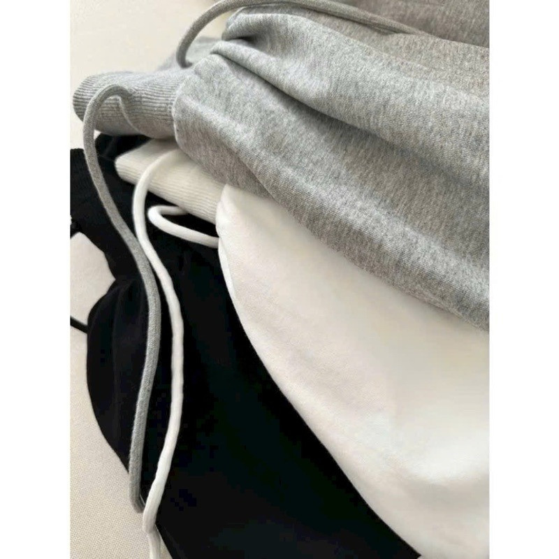 Chân váy bí nữ dáng ngắn chất nỉ 2 da lưng chun bản to kèm dây rút basic dễ phối - Minci Clothing | BigBuy360 - bigbuy360.vn