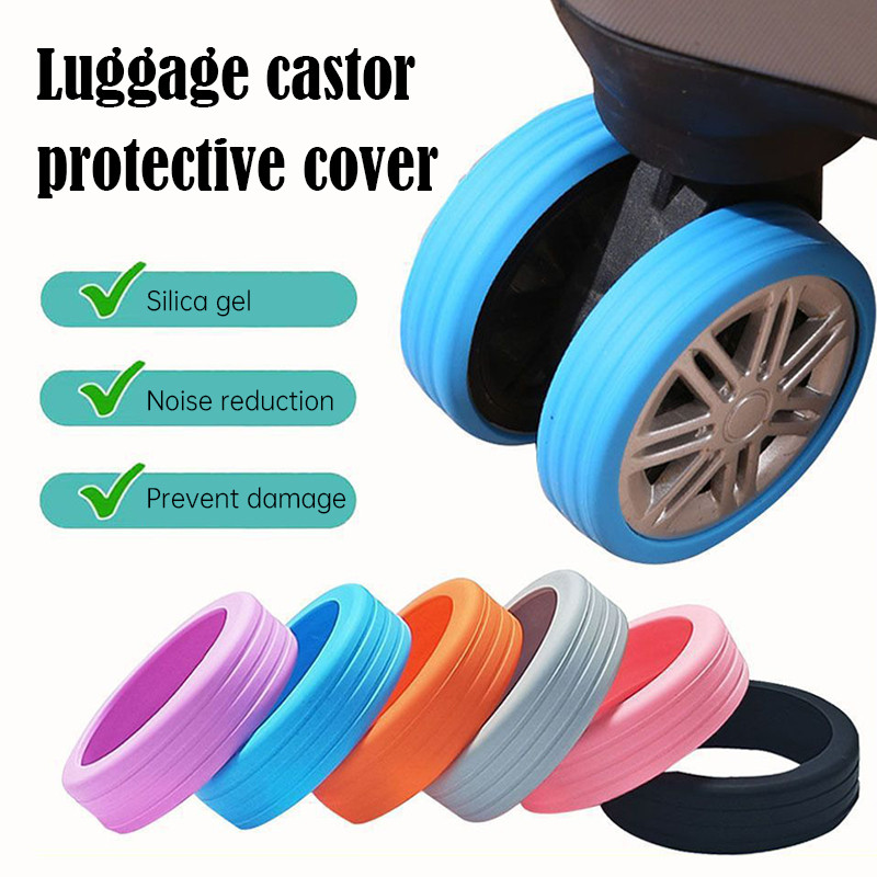🌈🌈Bọc bánh xe vali hành lý bằng silicon giảm tiếng ồn chống mòn tiện dụng