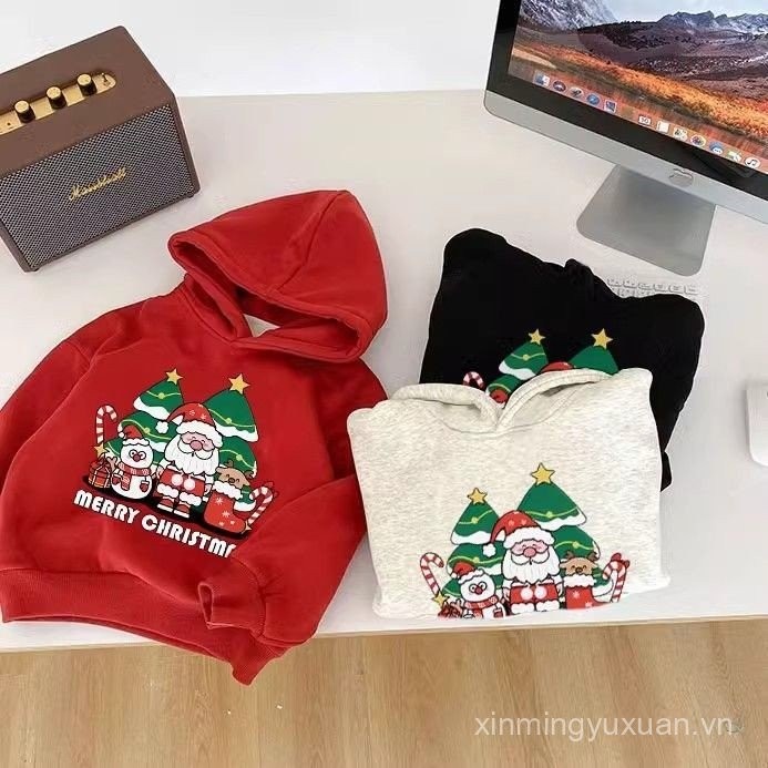 Áo hoodie liền mũ dài tay nam trẻ em vừa và lớn mặc thường ngày thời trang ngọt ngào mẫu mới QDRM