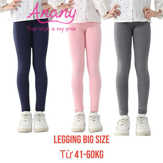 42-60kg Legging dài trơn bigsize cho bé gái màu trơn dễ thương chất cotton dày,mịn,co giãn 4 chiều VNXK