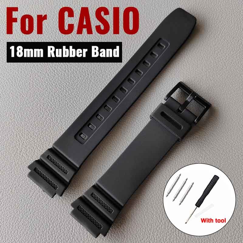 Dây đeo đồng hồ chống nước cho CASIO AE1200 Dây đeo đồng hồ silicon 18mm Dây đeo đồng hồ thể thao Dâ