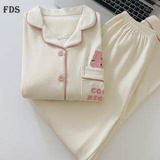  Bộ đồ ngủ KT hoạt hình FDS Ruby Áo cardigan giữ ấm mùa thu đông cho nữ 