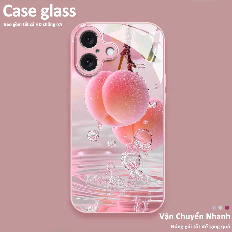 Ốp kính chống rơi Peach Thích hợp cho 16 Pro Max 15 Pro Max 14 Pro Max 12 Pro Max 11 Pro Max 13 Pro 