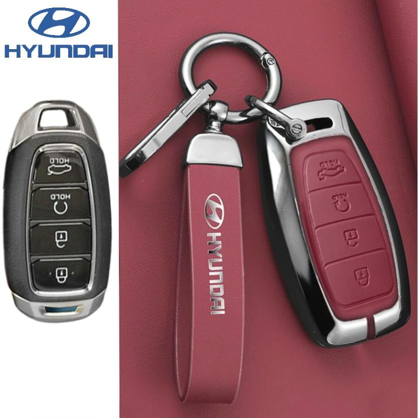 Hợp Kim + Da Chìa Khóa Ô Tô Dành Cho Xe Hyundai Accent 2023 2022 Kona 3 Nút Chìa Khóa Hyundai Accent