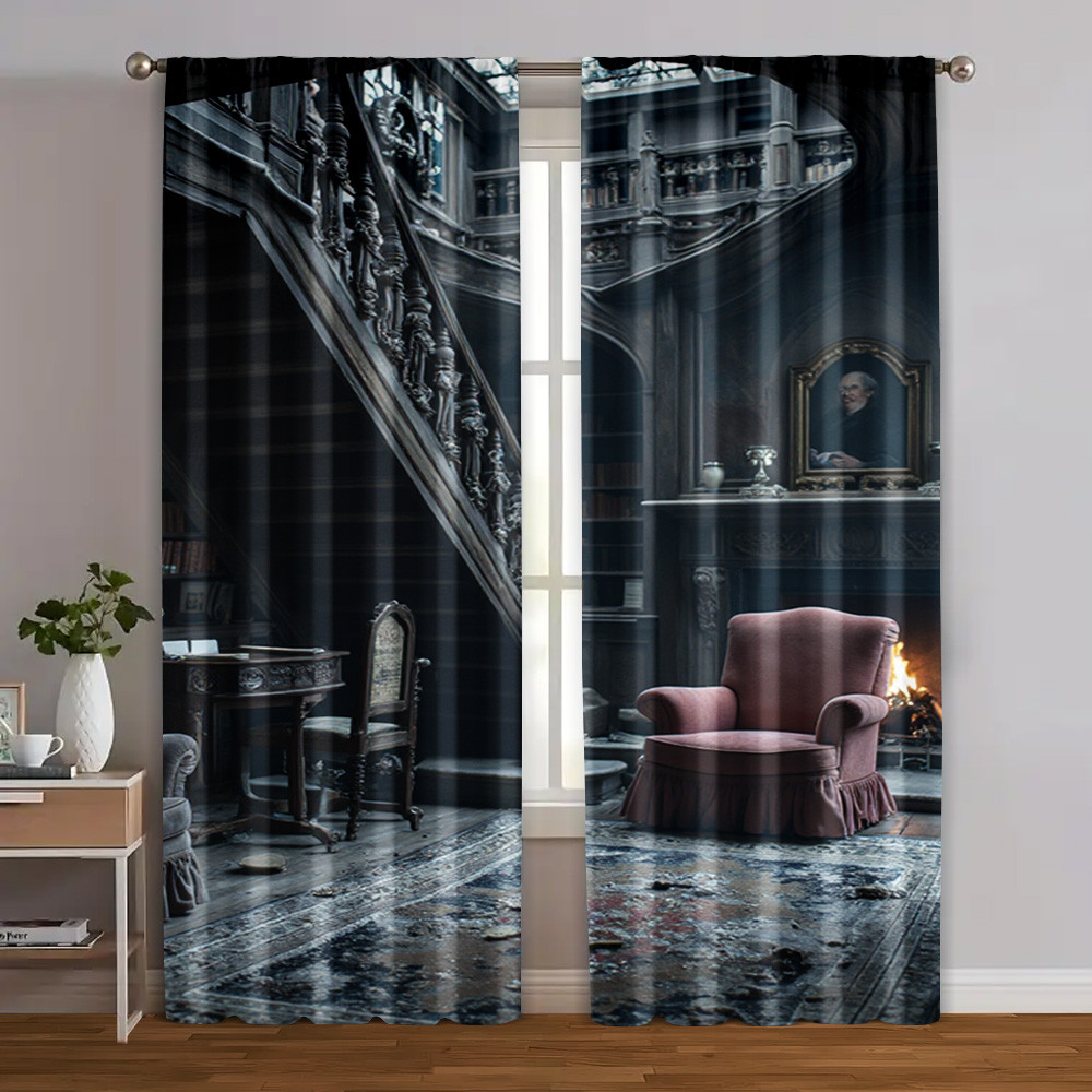 2 Cái, 2D In phẳng Ngày Lễ Tình Nhân Rèm Cửa Sổ Điều Trị Đa Năng retro Vải Polyester Đa Năng, Không 