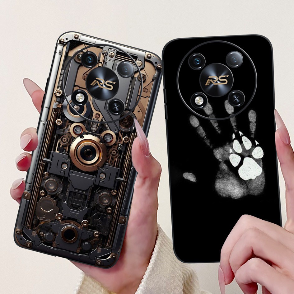 Dành Cho Itel RS4 4G S666LN Vỏ Sang Trọng Matel Hoạt Hình Silicon Mềm Màu Đen Vỏ Bảo Vệ Cho Itel RS4