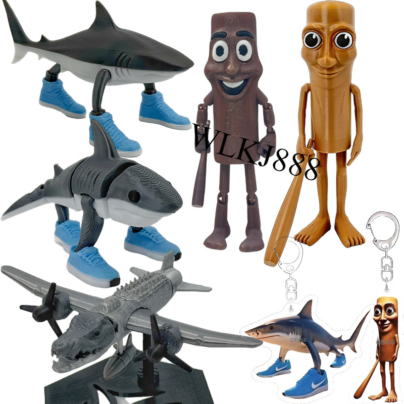 Nóng 3D Đồ Chơi In Hình Tung Tung Tung Saur Tralalero Tralalala Đồ Chơi Vui Nhộn Bombardier Crocodil