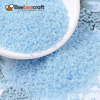 10g MIYUKI Tròn Rocailles Hạt Giống Nhật Bản 11 / 0 (RR524) Sky Blue Ceylon 2x1.3mm Lỗ: 0,8mm khoảng 1111 chiếc / 10g