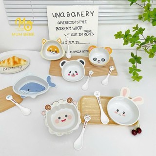 Bát ăn dặm Mumbebe kèm thìa cho bé an toàn nhiều hình dáng Luvamo