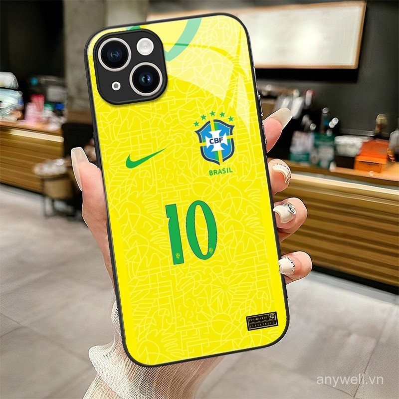 Brazil Đội Bóng Đá Quốc Gia Trường Hợp Điện Thoại Cho iPhone 16 Pro Max 13/14/11 Cộng Với 12/15 Khác