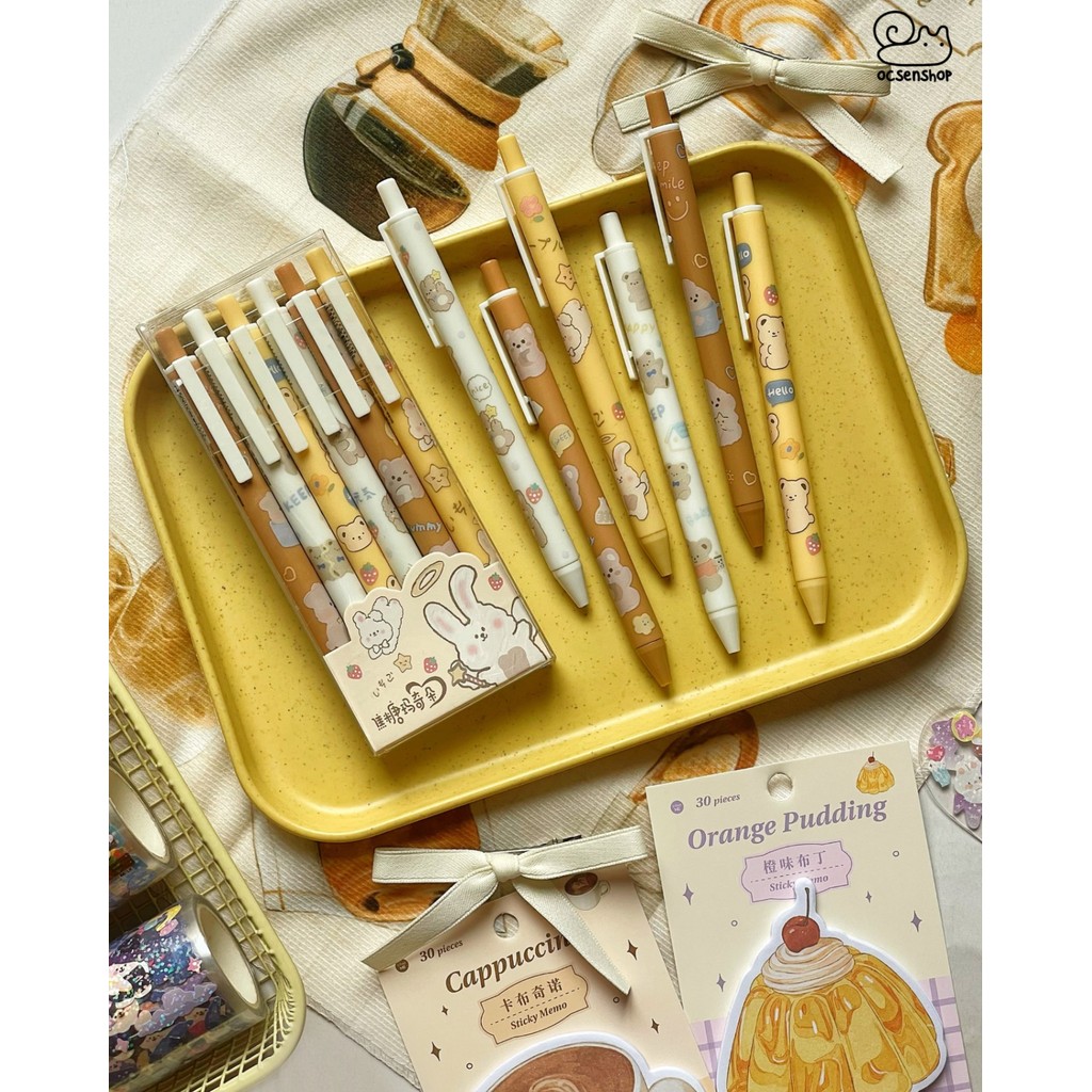 Set bút bi Gấu thỏ hello (0,5mm)(6c)