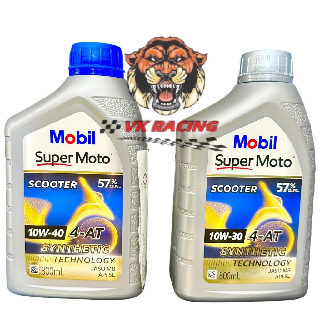 Nhớt mobil super moto 10w30 10w40 0.8L - xe tay ga