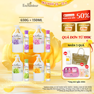 Combo Sữa Tắm Nước Hoa Dưỡng Da Enchanteur 650g + Xịt Khử Mùi Hương Nước Hoa Enchanteur 150ml