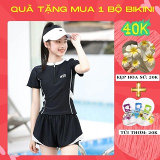  Bộ đồ bơi kín đáo thể thao cho nữ đi biển bộ bikini 2 mảnh áo ngắn tay kèm quần tôn dáng SET THỂ THAO WIN BK11 
