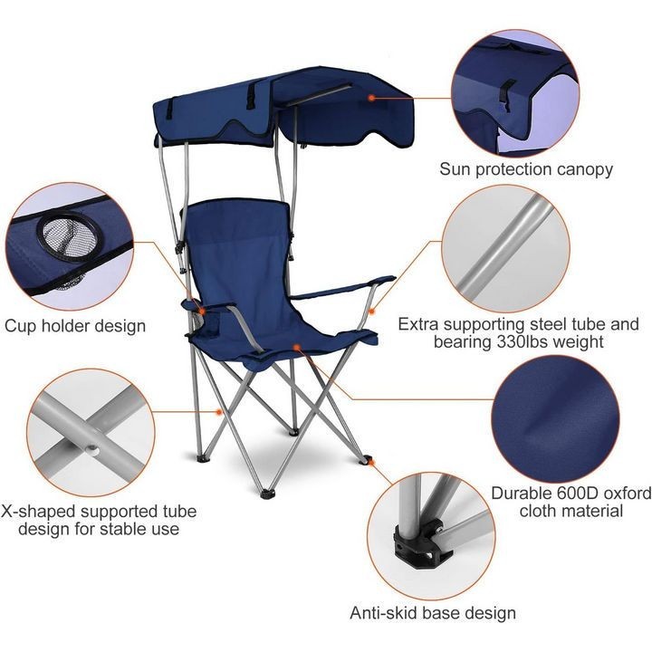 💘HCM💘 Ghế Câu Cá Xếp Gọn Có Mái Che Glotify Camping Chair UPF 50+ (Fishing, Beach, Camping)