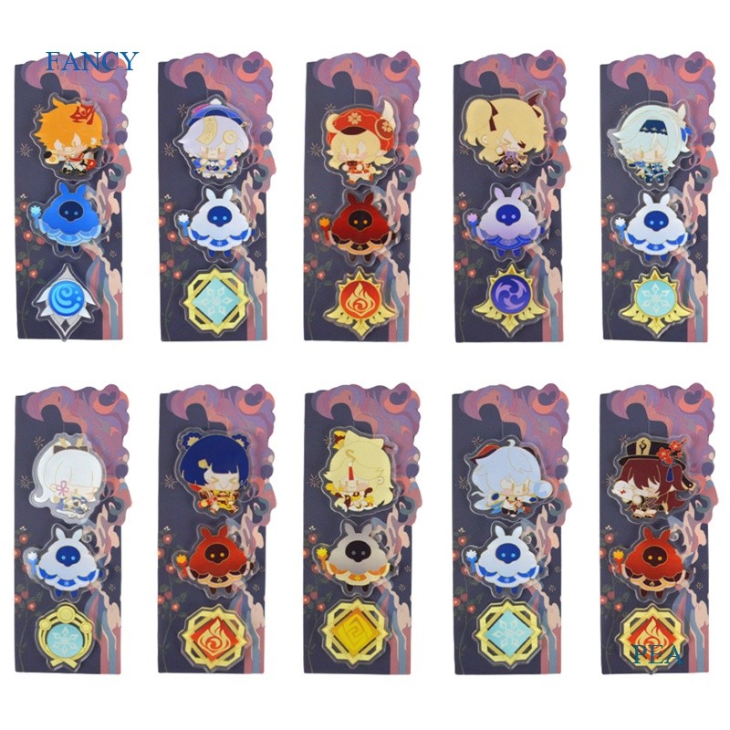 JT8 FANCY 3 Cái / bộ Anime Genshin Tác Động Men Chân Nhân Vật Hoạt Hình Zhongli Tartaglia Thổ Cẩm Hu