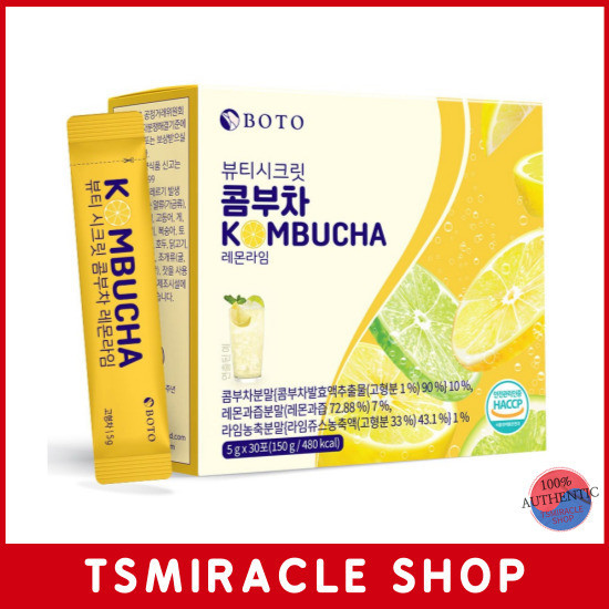 BOTO Beauty Secret Không Đường Ít Calorie Kombucha 30 Que Hương chanh