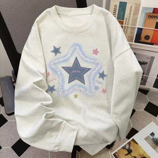  HANUNA Local Brand Áo thun tay dài Áo giữ nhiệt Phông Form Rộng 100% Cotton BIG SIZE Áo dài tay thời trang rộng rãi in hình ngôi sao 