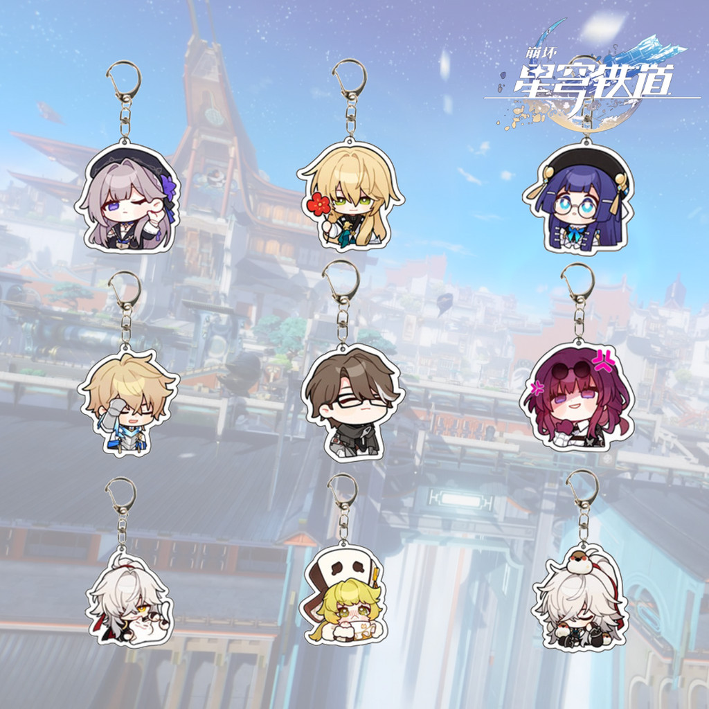 Móc Khoá, Mô Hình Standee Hot Game Honkai: Star Rail Nhân Vật Acheron Jade Black Swan Trang Trí Bàn 