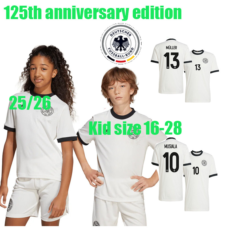 25 / 26 Đức DFB Home 125 năm Phiên bản kỷ niệm jerseys Bộ đồ trẻ em KIMMICH SANE MULLER MUSIALA OLIS