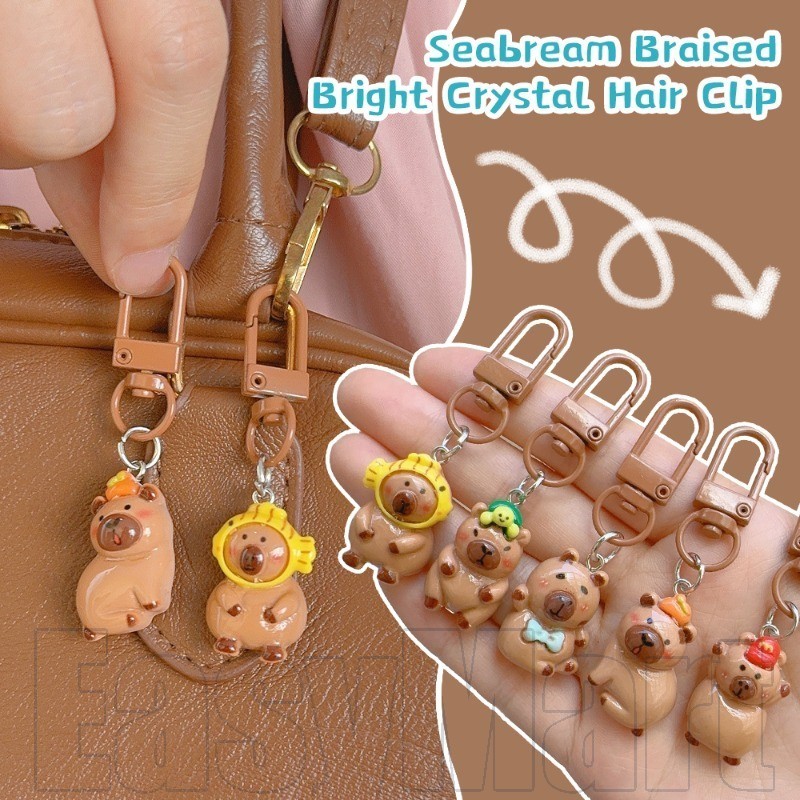 5 Móc khóa Capybara hoạt hình - Mặt dây chuyền móc khóa Capybara Mini - Nam nữ Móc khóa DIY - Đồ tra