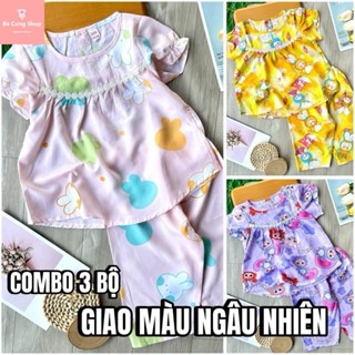 COMBO 3 bộ Quần áo Tole, Tay Ngắn Quần dài cho bé gái | bé 5-50kg | Đã trừ hao rộng - Giao màu ngẫu nhiên