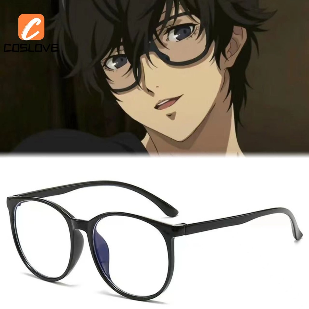 Anime Trò Chơi Persona 5 Amamiya Ren Cosplay Kính Khung Đen Cổ Điển Anime Nhân Vật Cosplay Kính Tran