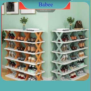  kệ để giày dép 5 tầng chữ X - Kệ đựng giày dép đa năng bằng nhựa lắp ghép - Sunhome Babee 