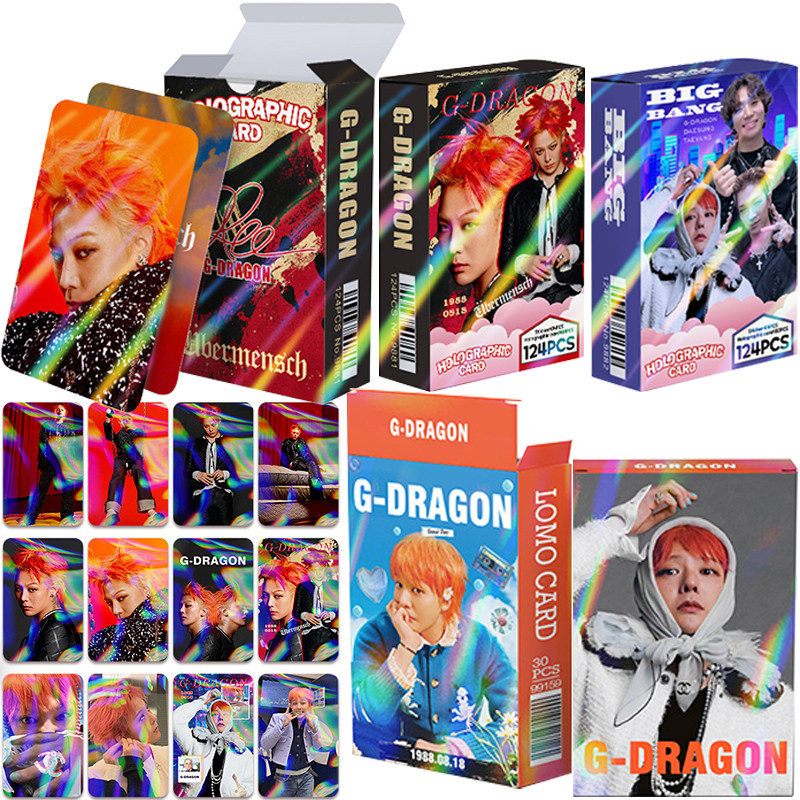 2025 Mới Lomo Card G-Dragon Photocard BIGBANG Thẻ ba chiều 124 Chiếc Thẻ Lomocard Sticker Thần tượng