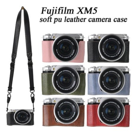Fuji XM5 Da Camera Nửa Dành Cho Fujifilm X-M5 Da Bảo Vệ Camera PU Đế Túi Dành Cho Fuji XM5