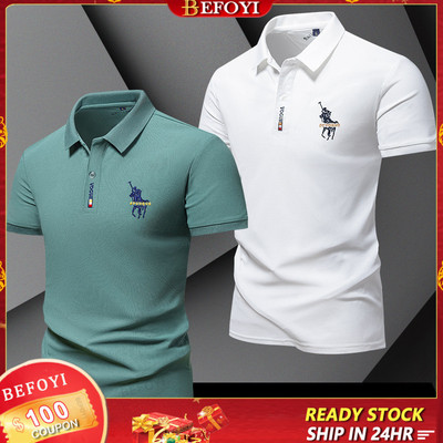 Áo Polo Nam Ice Silk Tay Ngắn Rời Kinh Doanh Thể Thao Mỹ Hàn Quốc Cổ Áo Polo BEFOYI ZYQ425