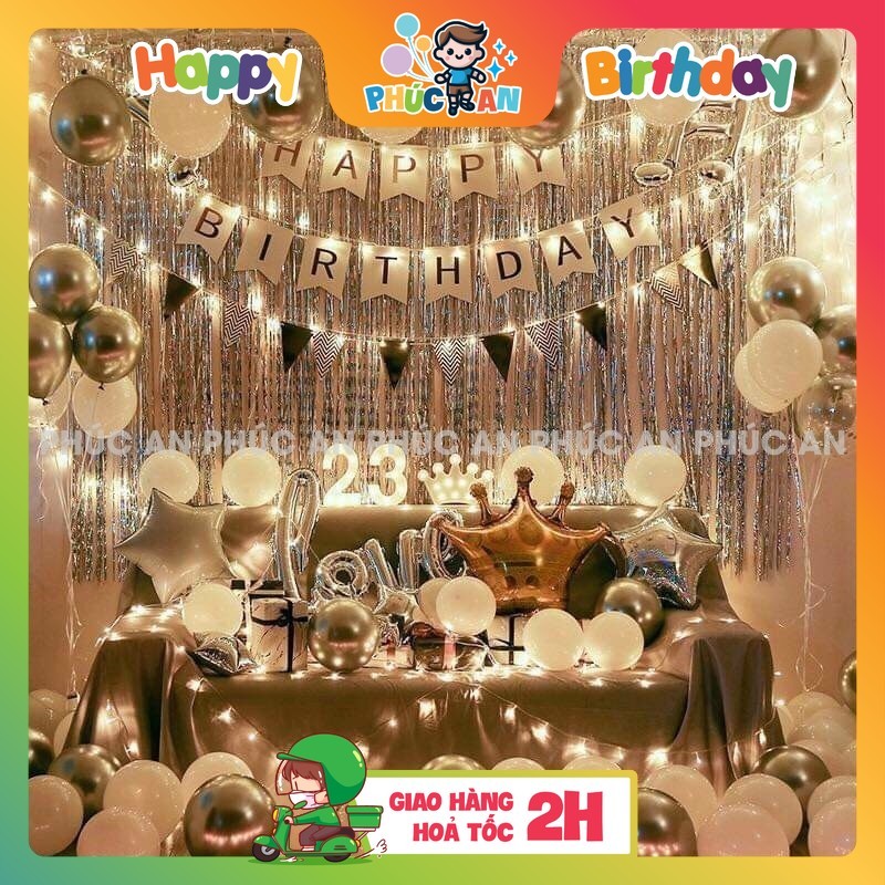 [Ảnh thật] Set trang trí sinh nhật lung linh HPBD (COMBO 71)