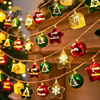 Đèn cây Giáng sinh FASHYUNER, Dây đèn Giáng sinh kẹo kẹo người tuyết, Bóng tròn ông già Noel PVC treo đồ trang trí