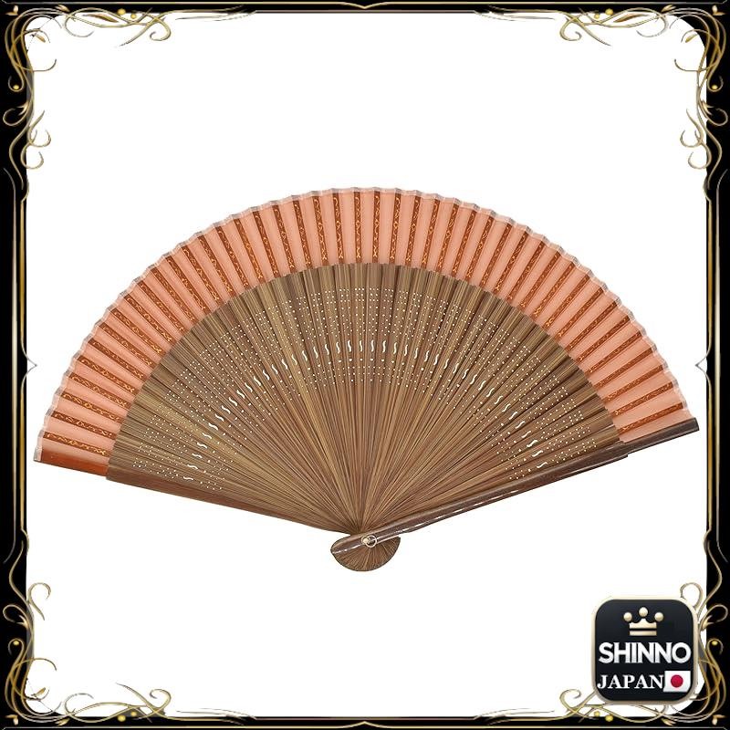 《 Nhật BẢN 》★Quạt lụa ngắn trơn - Màu gạch / Gỗ Đường - Kích thước: Khoảng. H21 S22-MTS01
