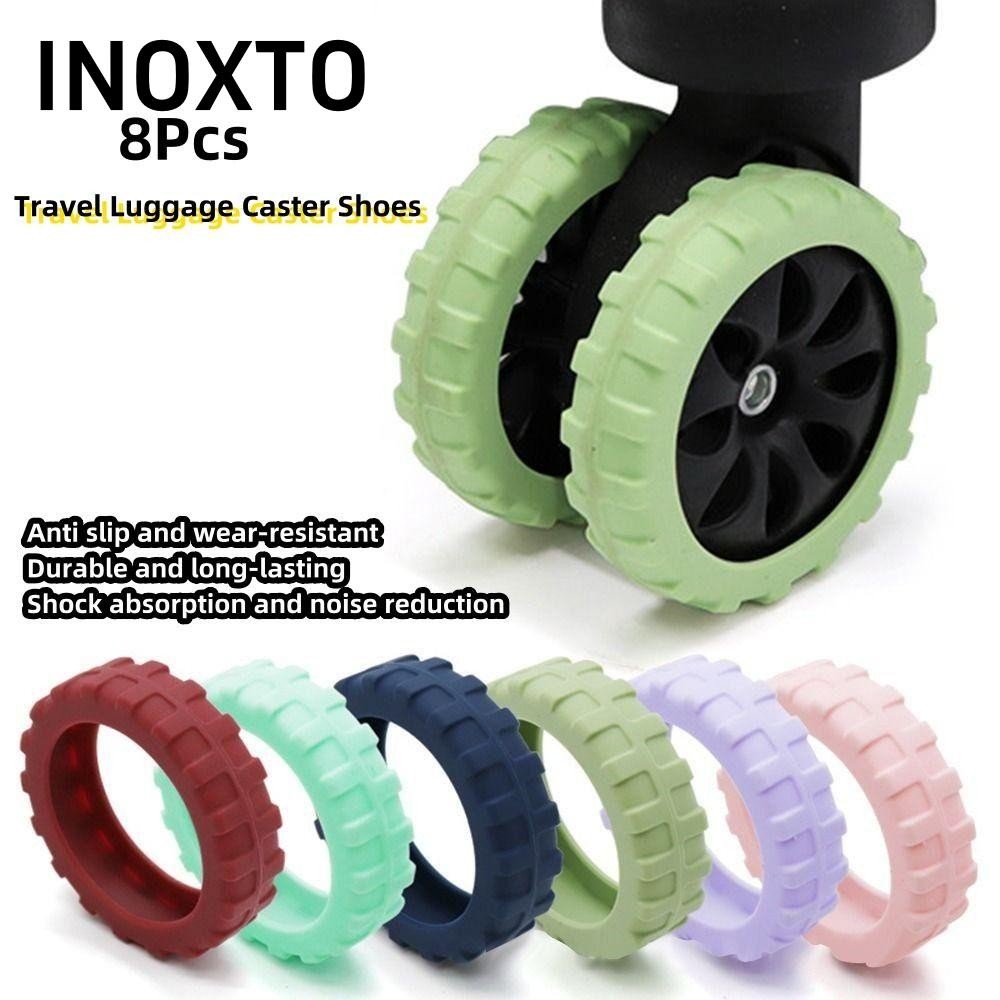 INOXTO Bộ 8 Vỏ Bọc Bảo Vệ Bánh Xe Vali Giảm Tiếng Ồn Tiện Dụng